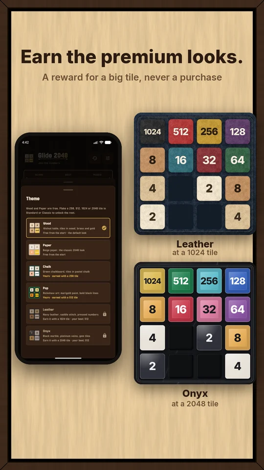 The theme list with the Leather and Onyx boards